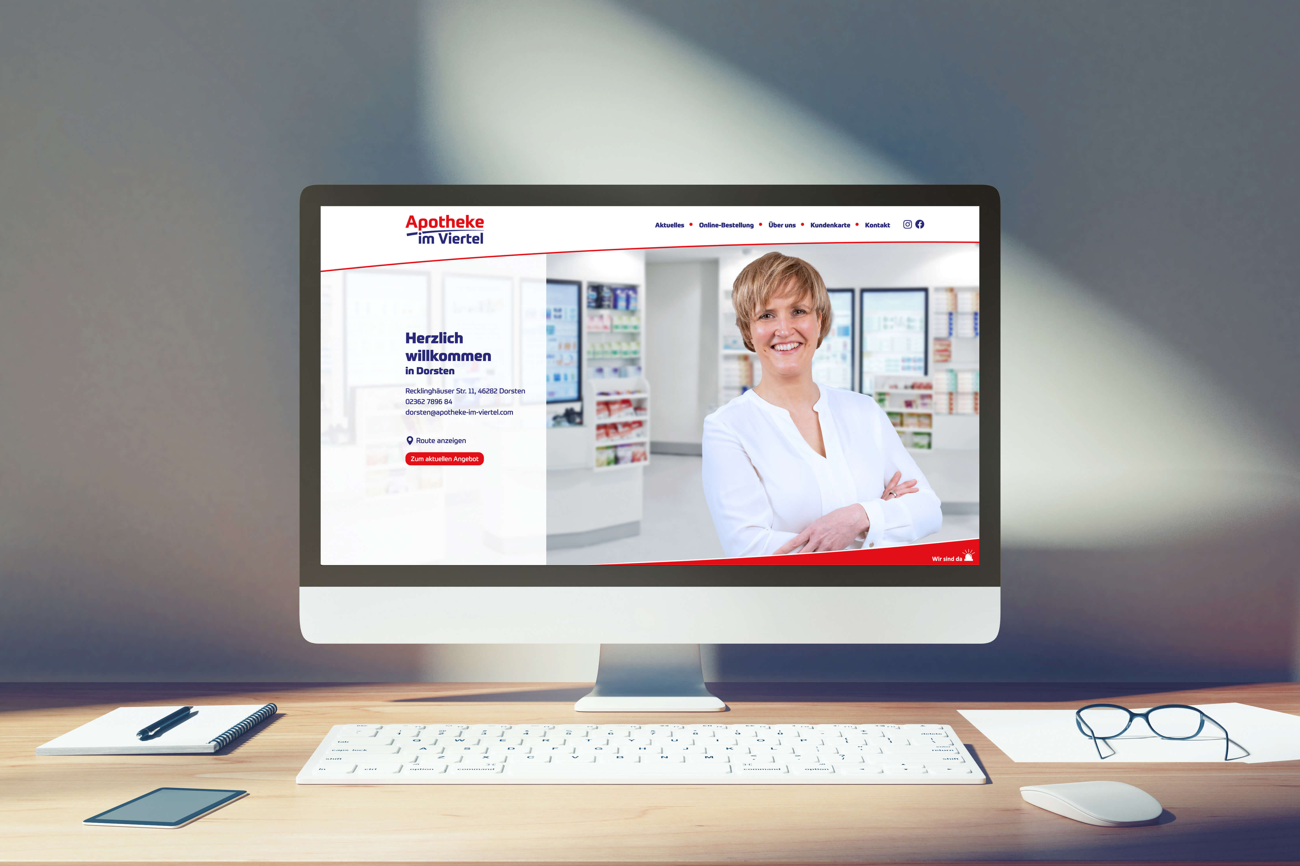 Mockup der Apotheke im Viertel Webseite